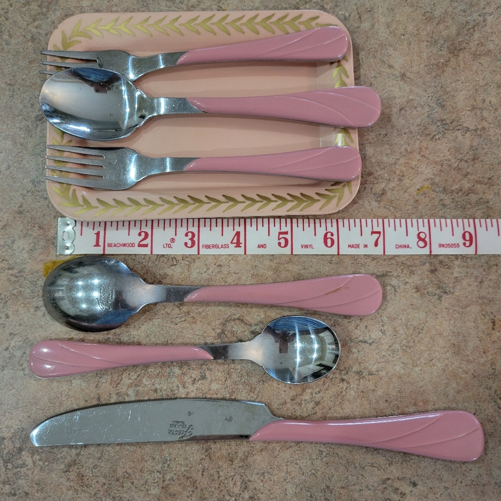 Fiesta Rose Swirl Flatware ~ Post-86 Retired Item ~ Fiestaware ~ 6 Pcs - Picture 9 of 14